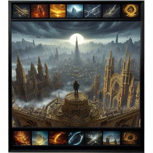 Epic 3D Cinematic Maximalist Scene