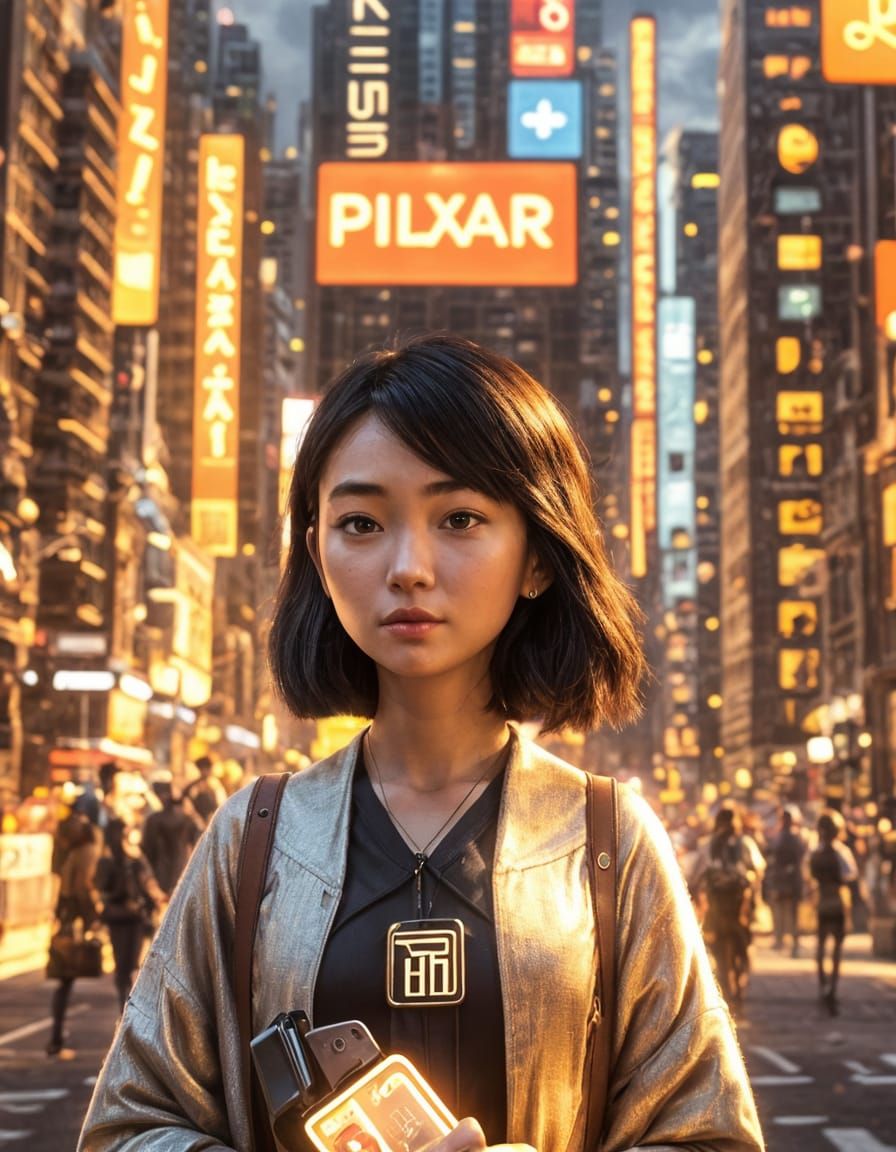 Asian Woman Celebrates in Singapore, Pixar Style