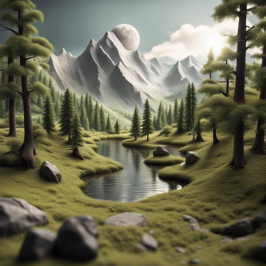 Realistic Nature Landscape Diorama