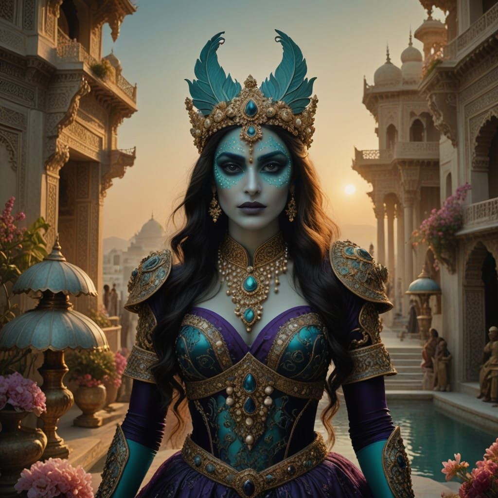 Elegant Sea Elf in Persian-Inspired Finery