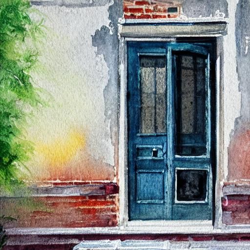 Grayscale Watercolor of Suicide in Gouache Style