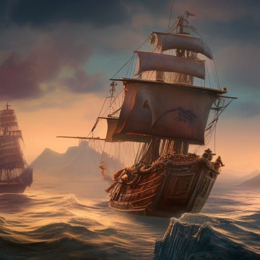 Detailed Matte Painting of Jack Sparrow in 8k