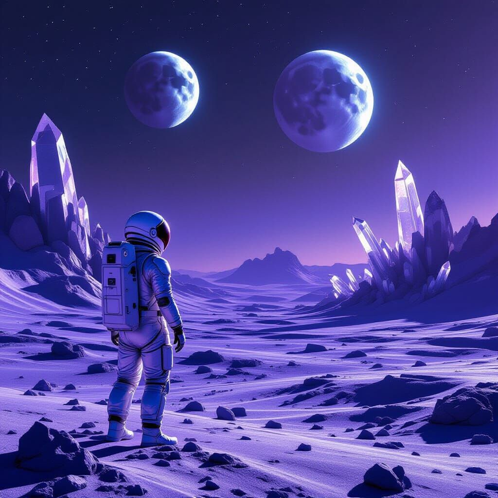 Astronaut on Purple Planet