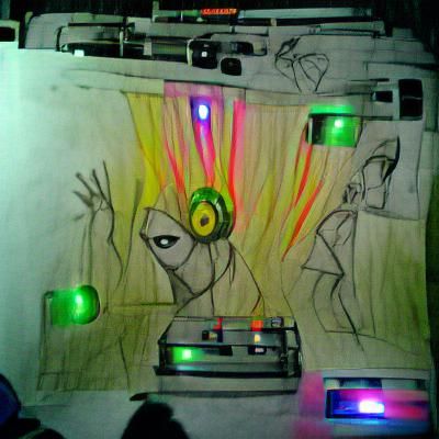 Rave Party Sound System Dance Illustration