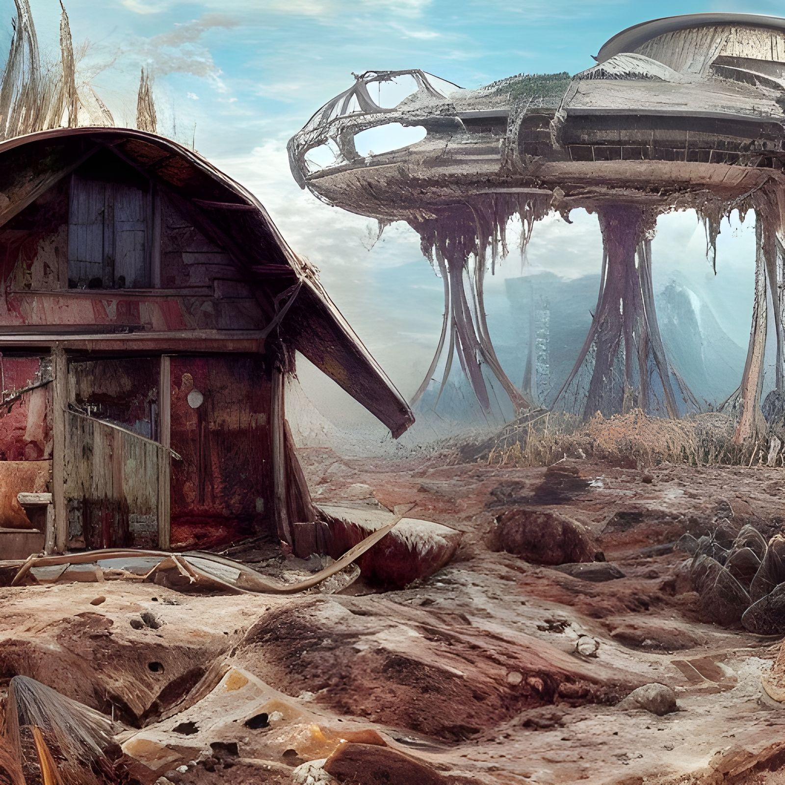 old farm on an abandoned planet