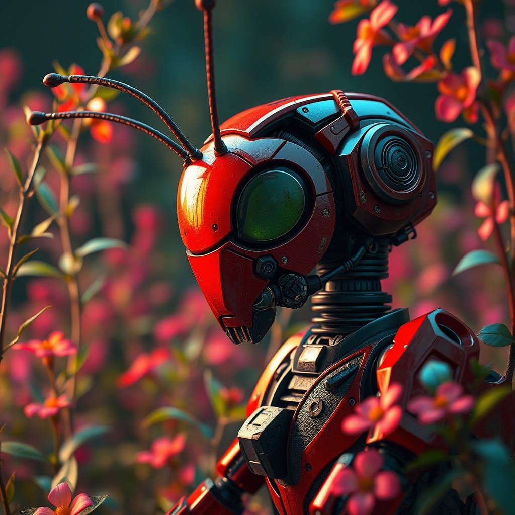 Stunning Photorealistic Portrait of a Cyberpunk Robot in a V...