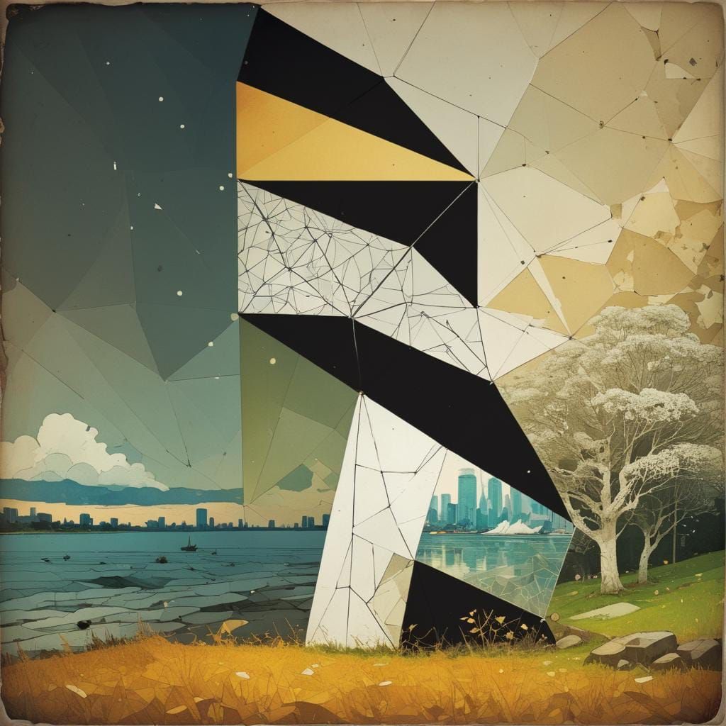 Surreal Landscape with Distressed Water Details