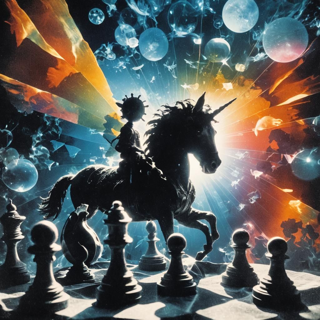 Abstract Photogram in Vintage Surrealist Style