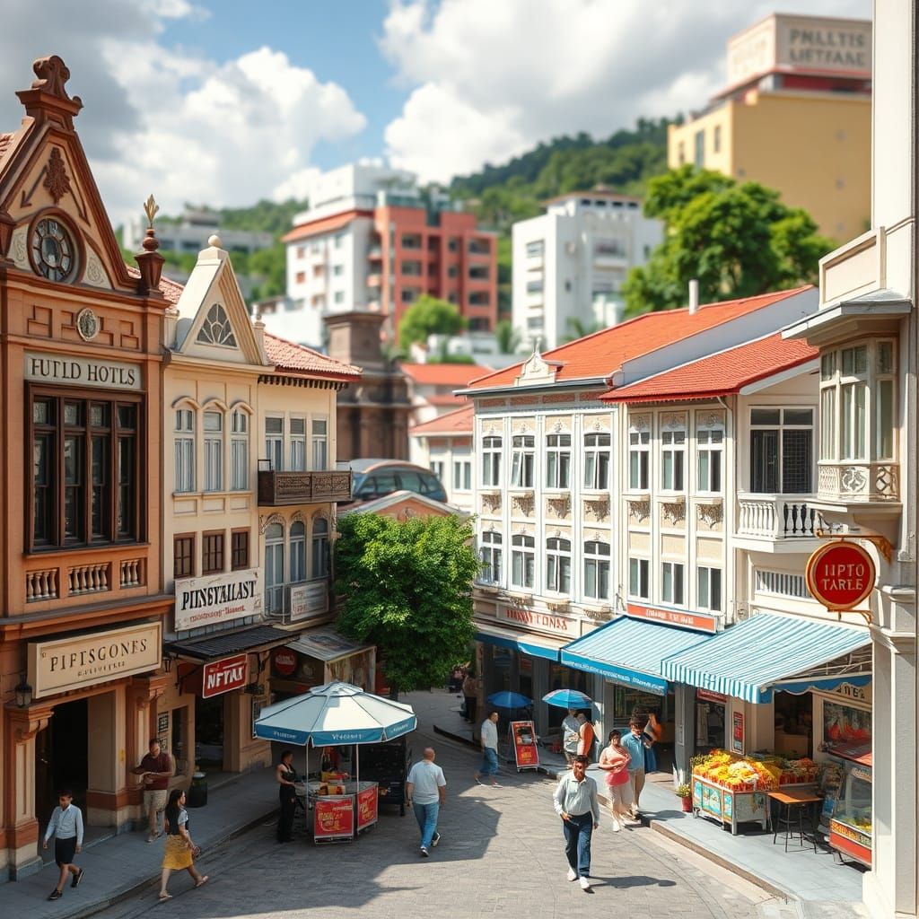 Whimsical Origami-Inspired Ipoh Cityscape