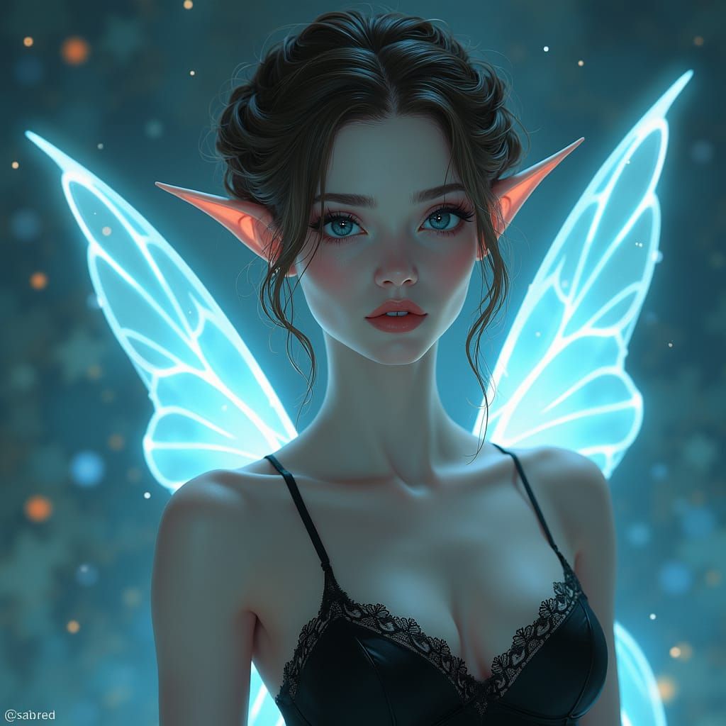 Ethereal Woman with Braided Hair, in Fantasy Style