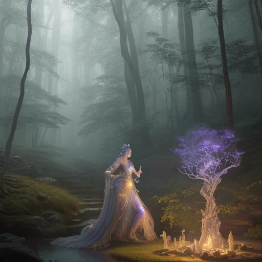 Isekai Fantasy Person in Mystical Forest