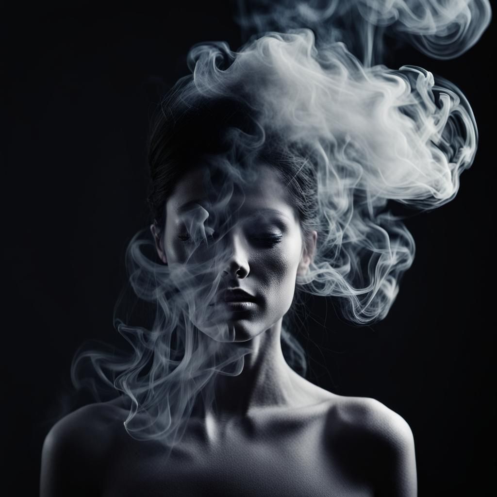 Ethereal Woman Formed from Smoke