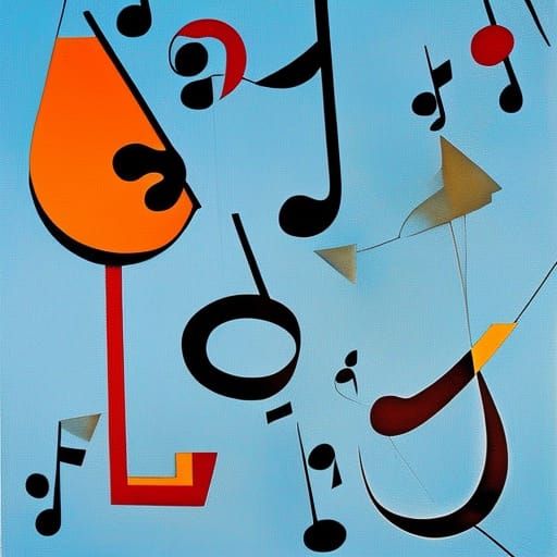 Abstract Musical Notes in Surrealist Style