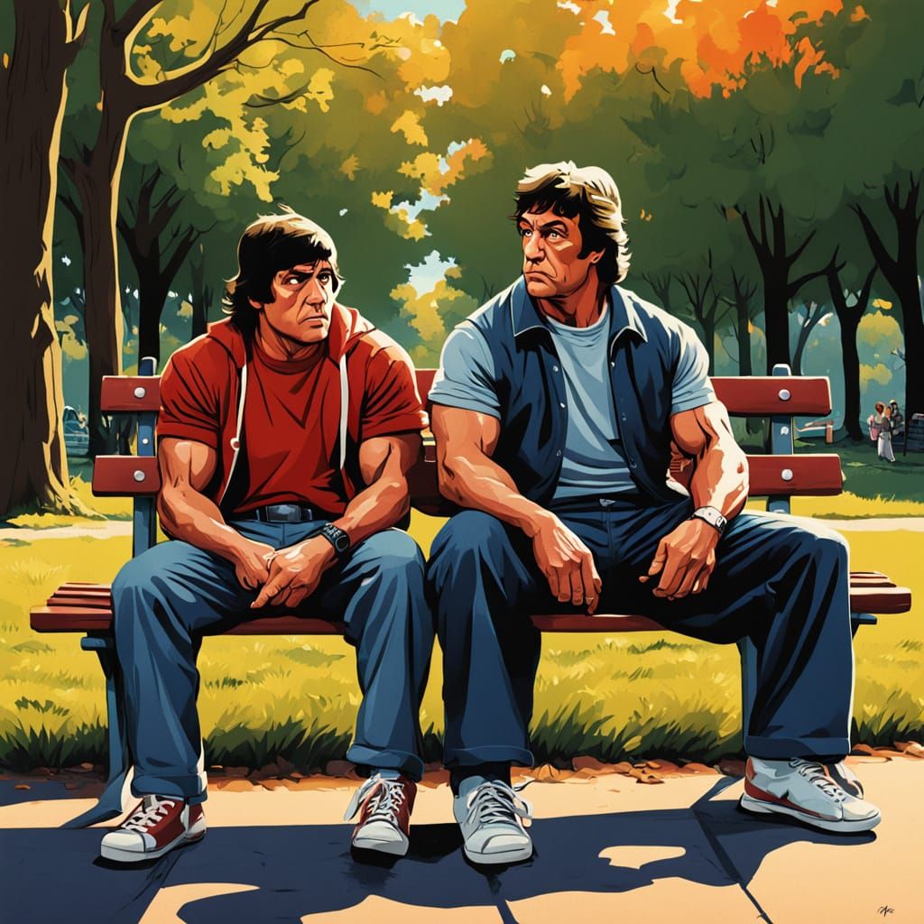 Rambo and Rocky Balboa in Mad Magazine Style