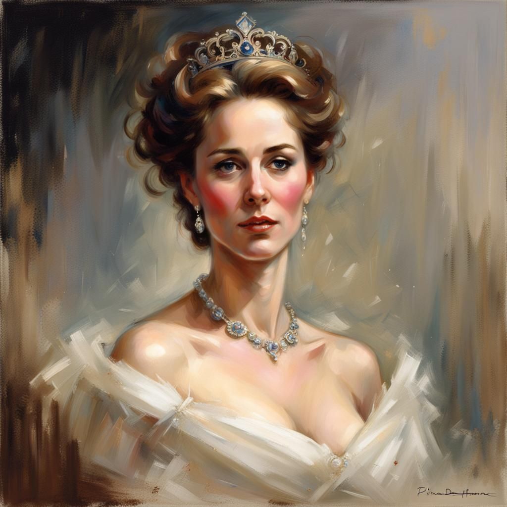Princess Catherine Portrait in Pino Daeni Style