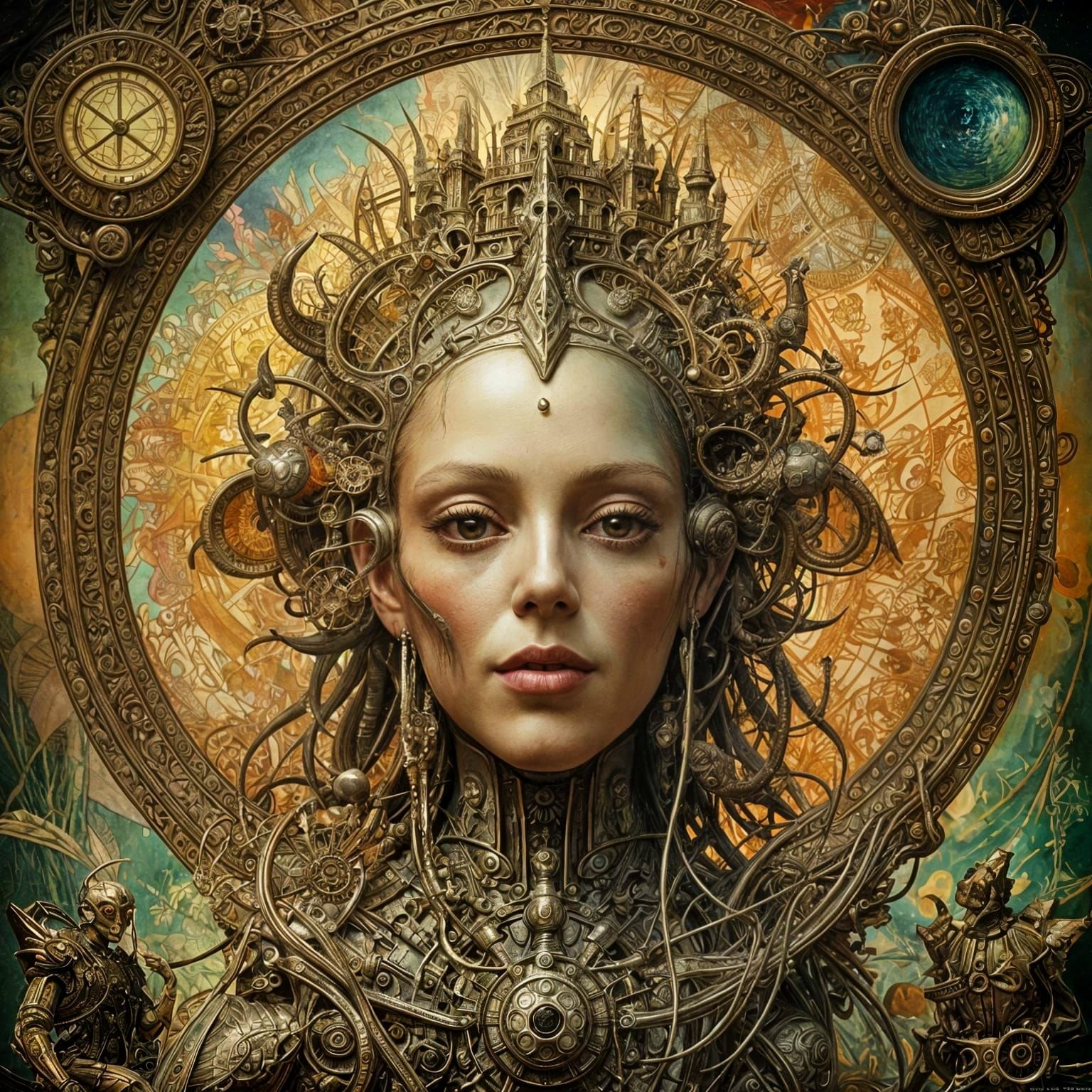 Surreal Fantasy Travel Poster in Vibrant Imperial Colors