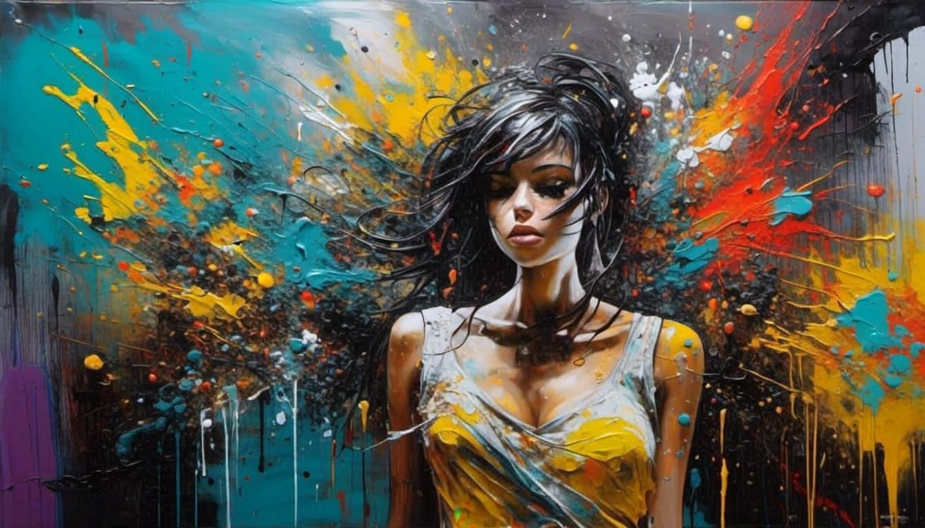 Street Art Meets Oil Painting: A Colorful Urban Scene