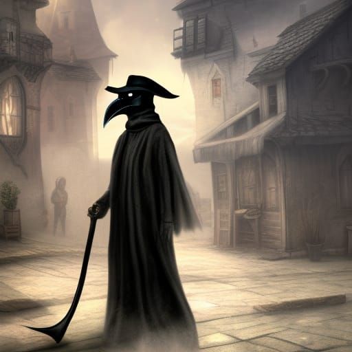 Mourning Plague Doctor: Detailed Matte Painting