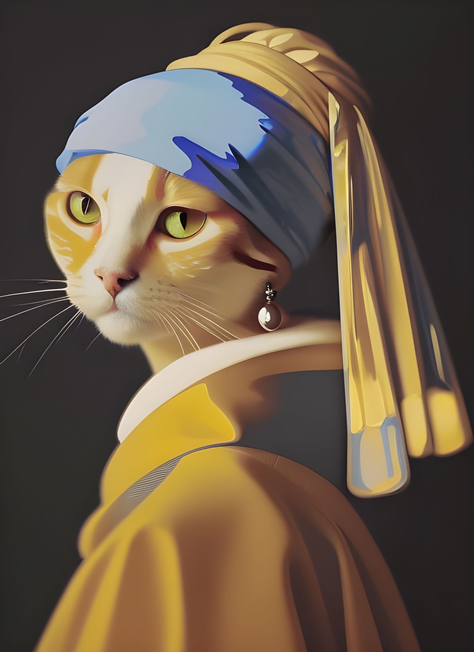 Cat with the Pearl Earring