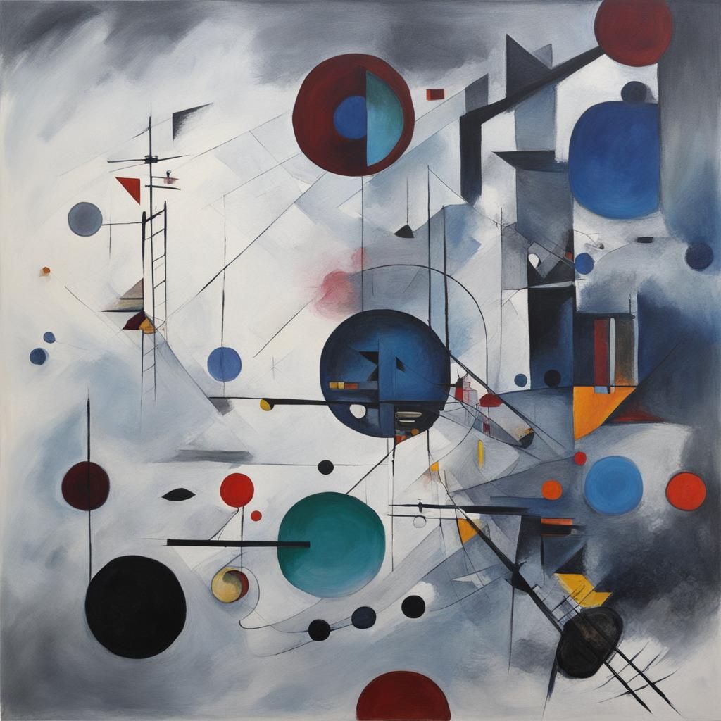 Abstract Architecture in Surrealist Oil Painting Style