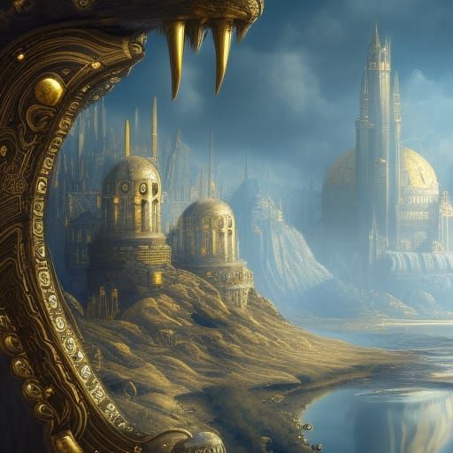 Silver and Gold Coins in Detailed Matte Painting