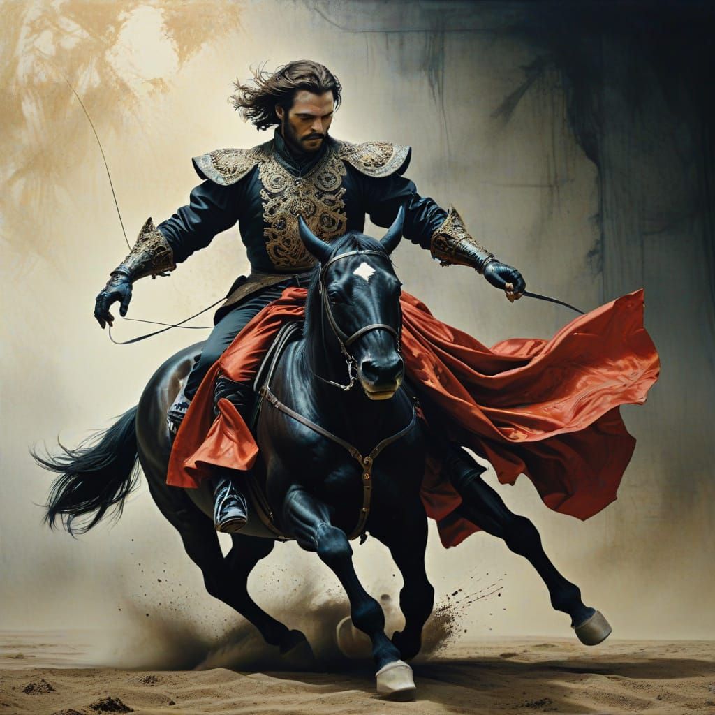 Cyberpunk Matador in Hyperrealistic Ink