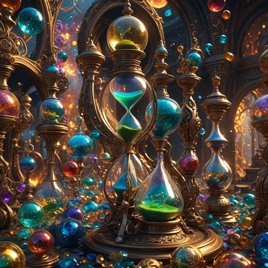 Entangled Infinity Hourglass Twisting Through Time