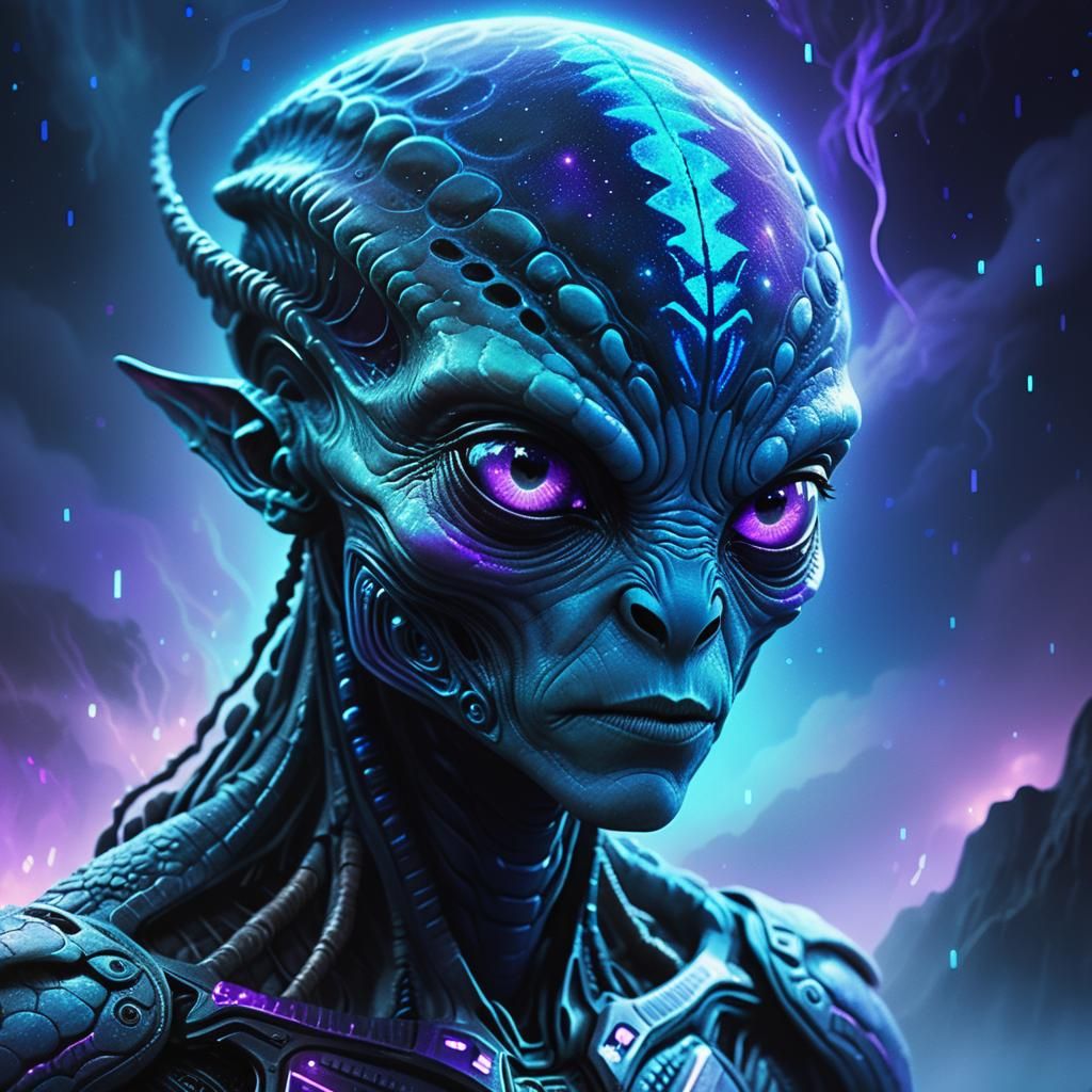 Surreal Alien Portrait in Sci-Fi Illustration