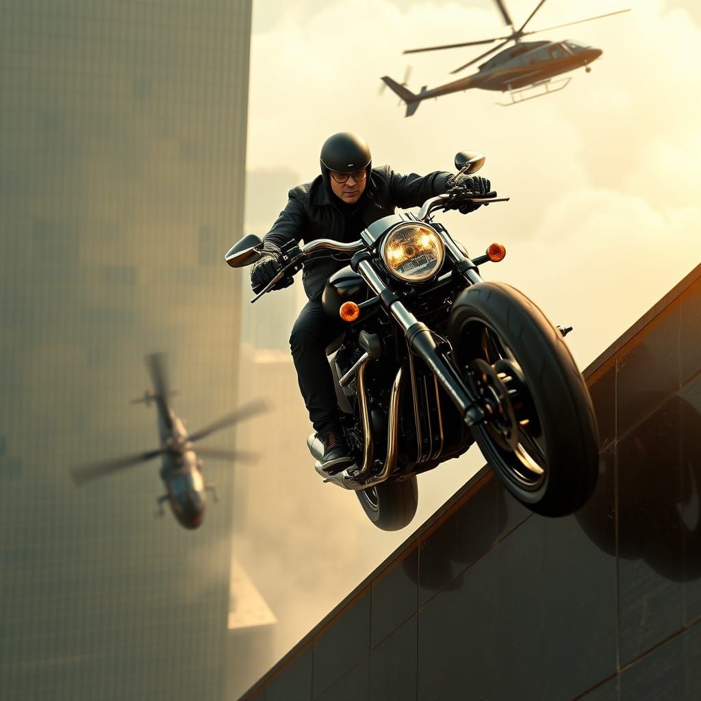High-Octane Motorcycle Scene Defies Gravity
