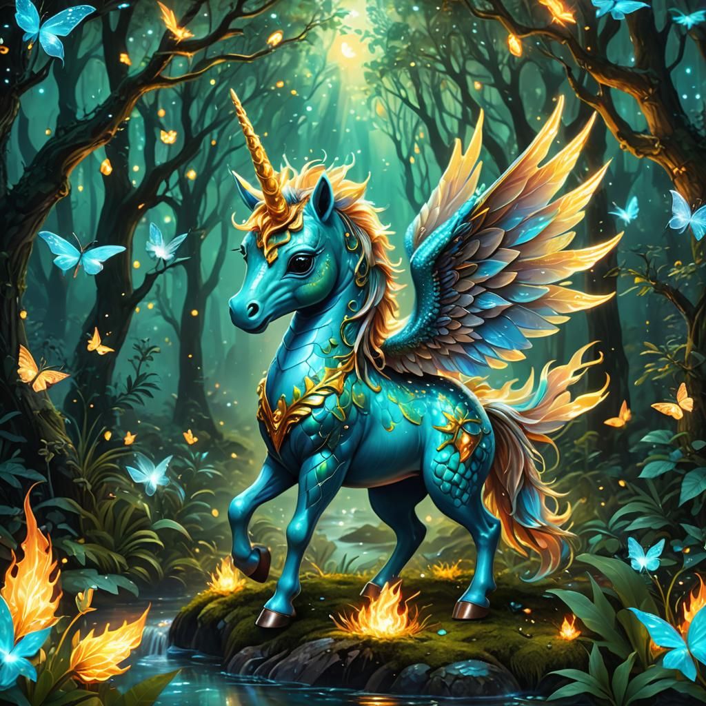 Winged Fire Unicorn