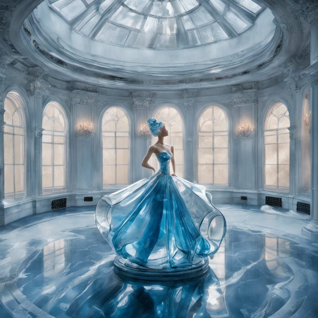 Elegant Glass Statue of a Woman