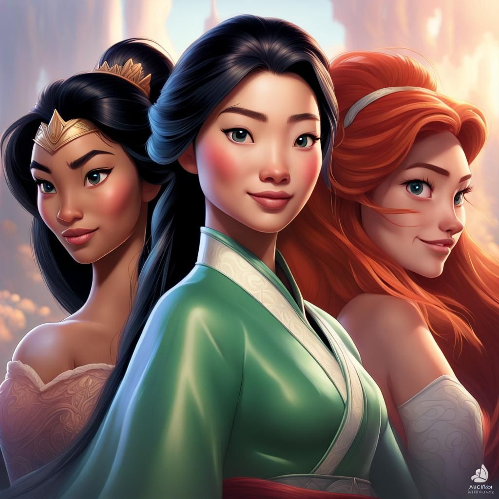 Disney Princesses: Hyperdetailed 8K Artstation Portrait