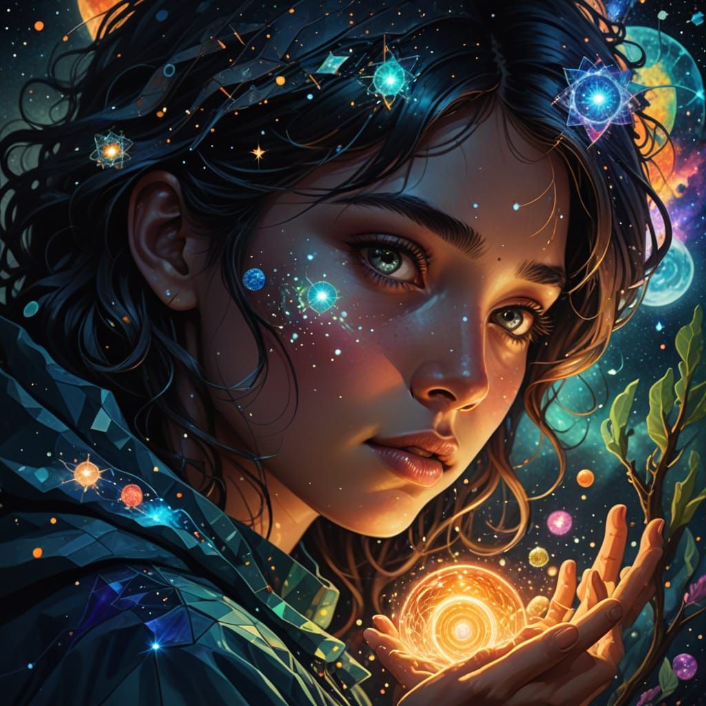 Surreal Cosmic Visions in Mixed Media