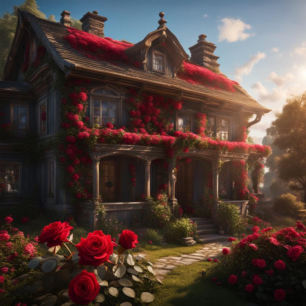 Rose in Sunlight: Detailed Matte Painting