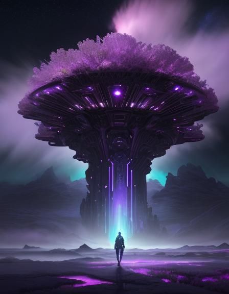 Surreal Sci-Fi Landscape on Distant Planet