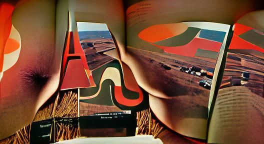 Maximalist High Plains Scene, Alvin Lustig Style
