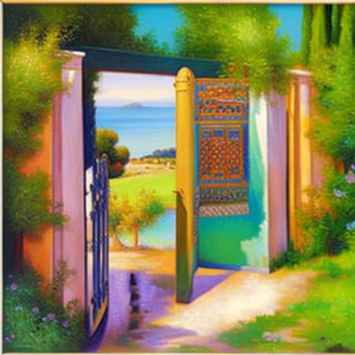 Mediterranean Countryside Scene in Renaissance Style