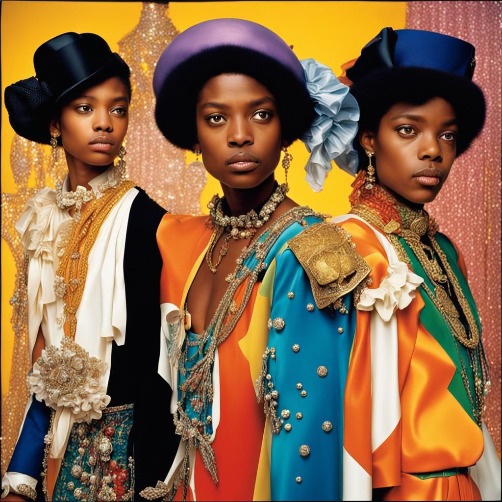 Simultaneous Dresses: High-Resolution Fashion Photograph