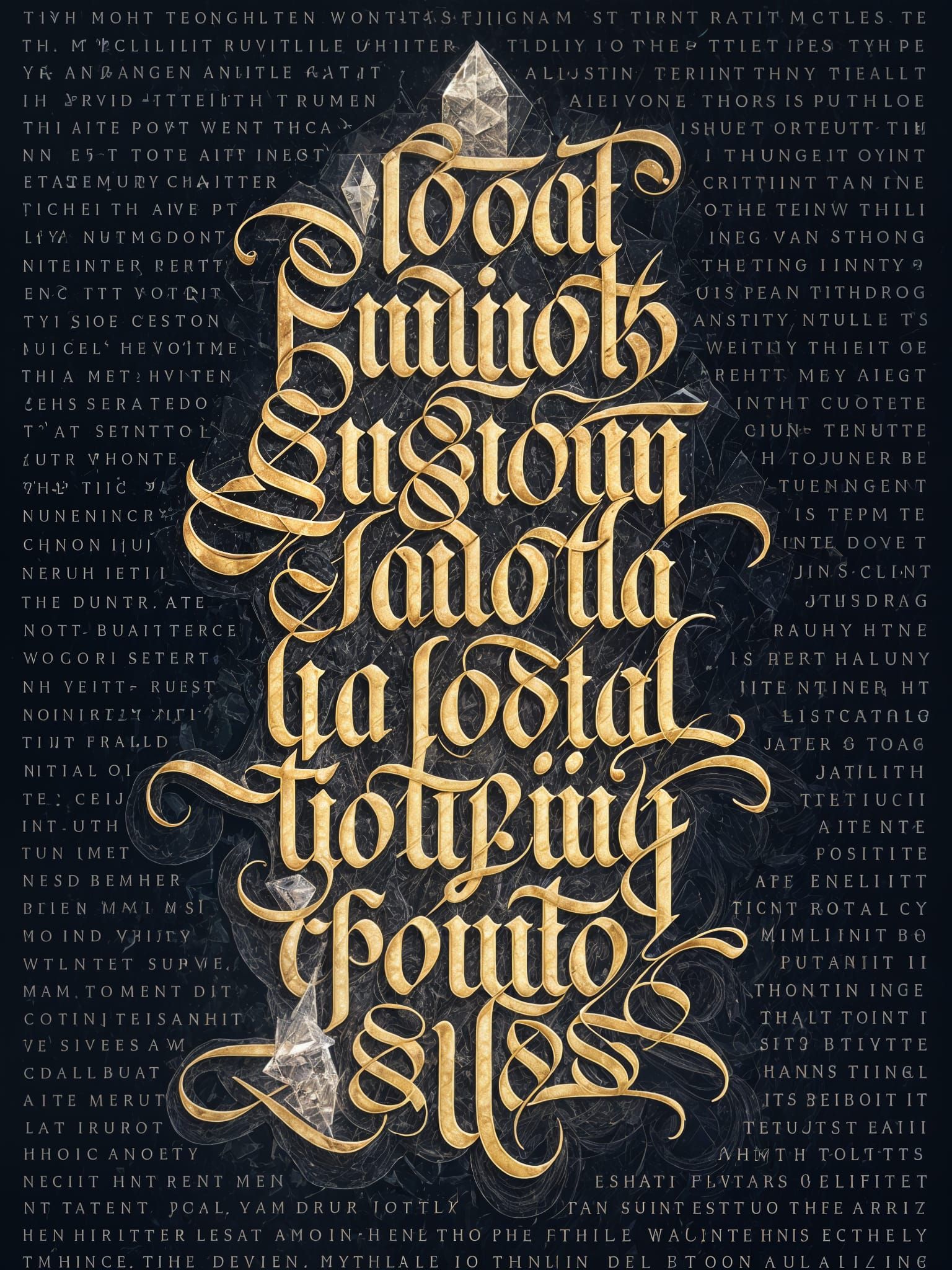 Crystal Pillar: Calligraphic Typography Design