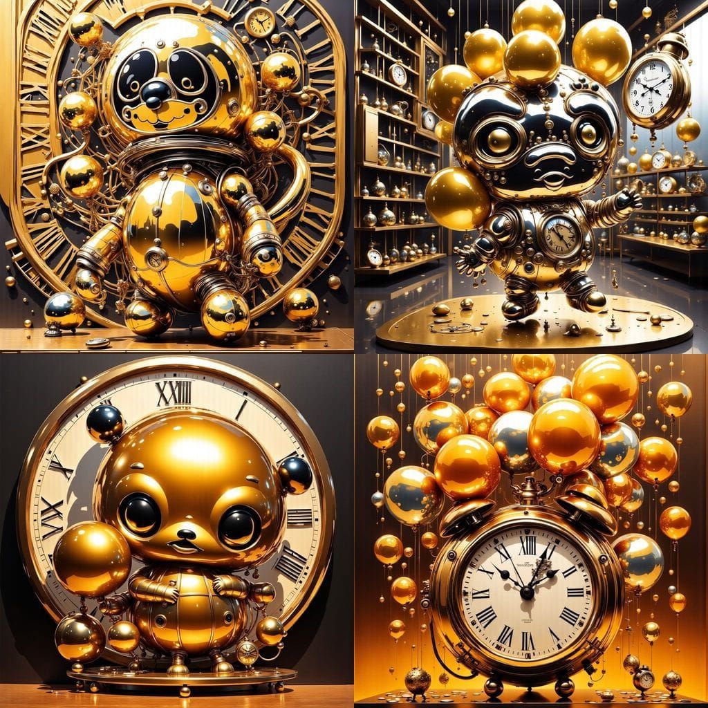 Steampunk Clockwork Dreamscape in Vibrant Orange
