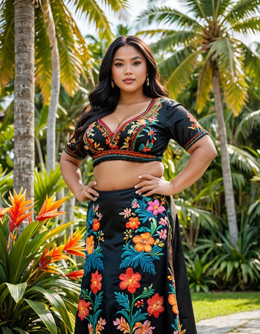 Filipina Portrait in Traditional Dress, Digital Art