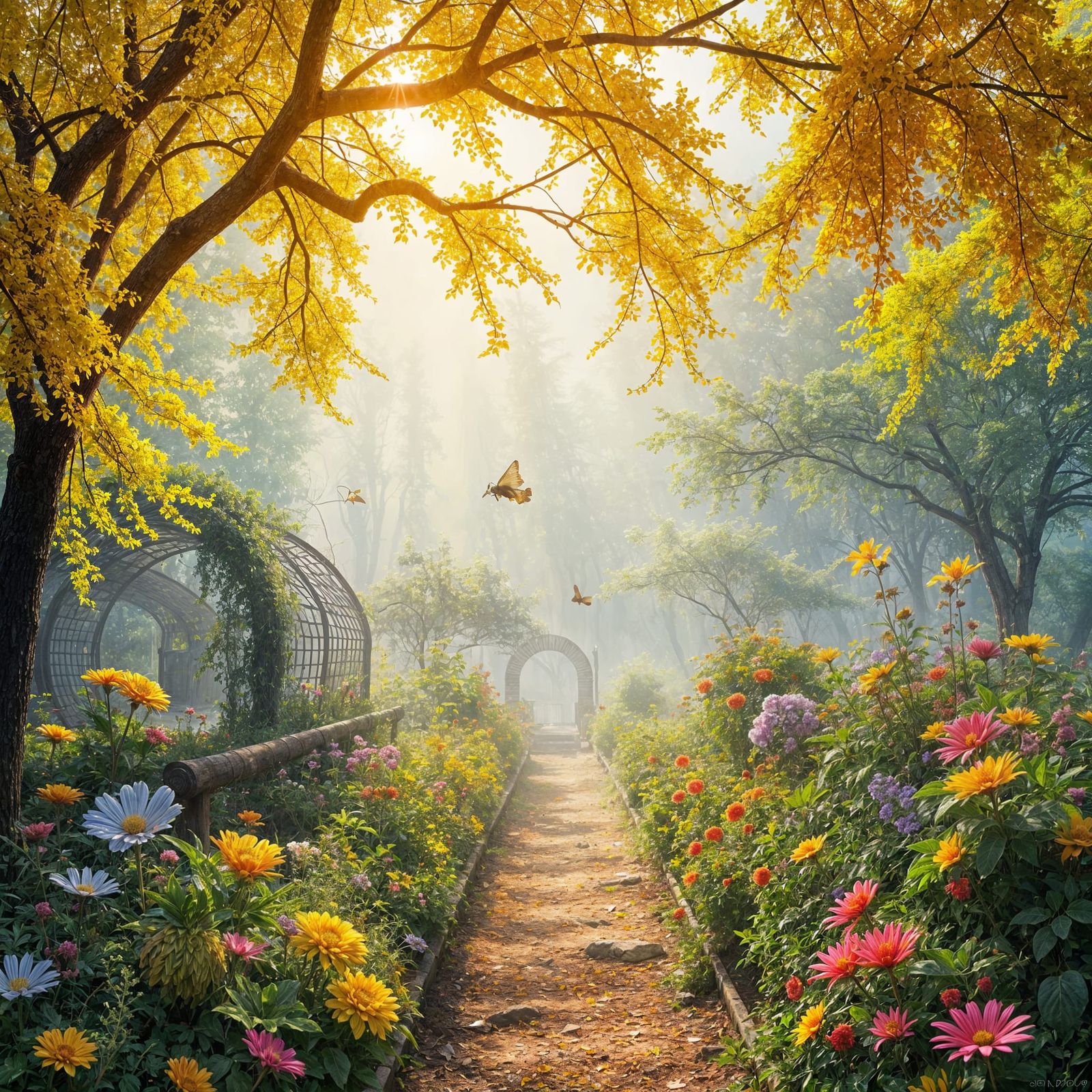 Ethereal Forest Glade in Vibrant Colors