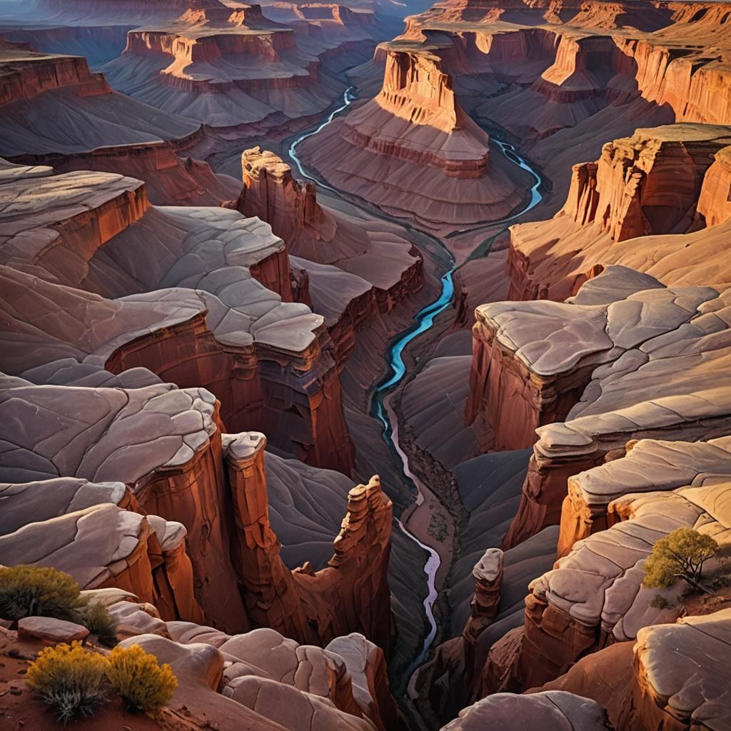 Majestic Canyon Landscape in Rothko-Inspired Colors