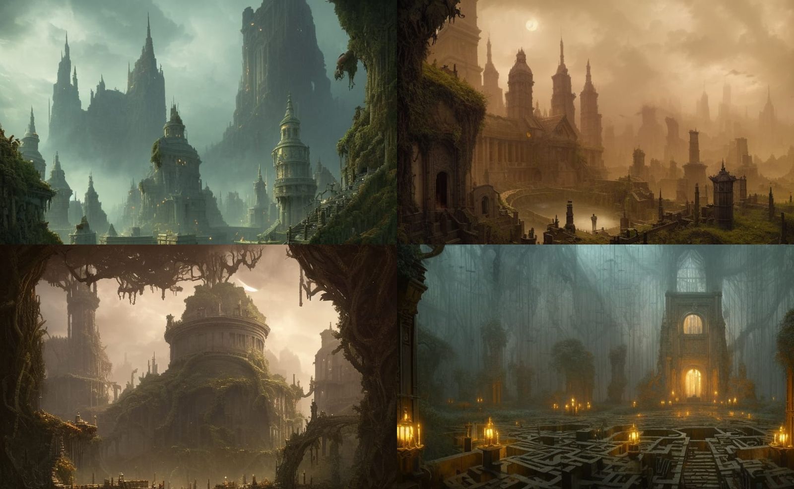 Intricate Maze Design in Cinematic Digital Painting