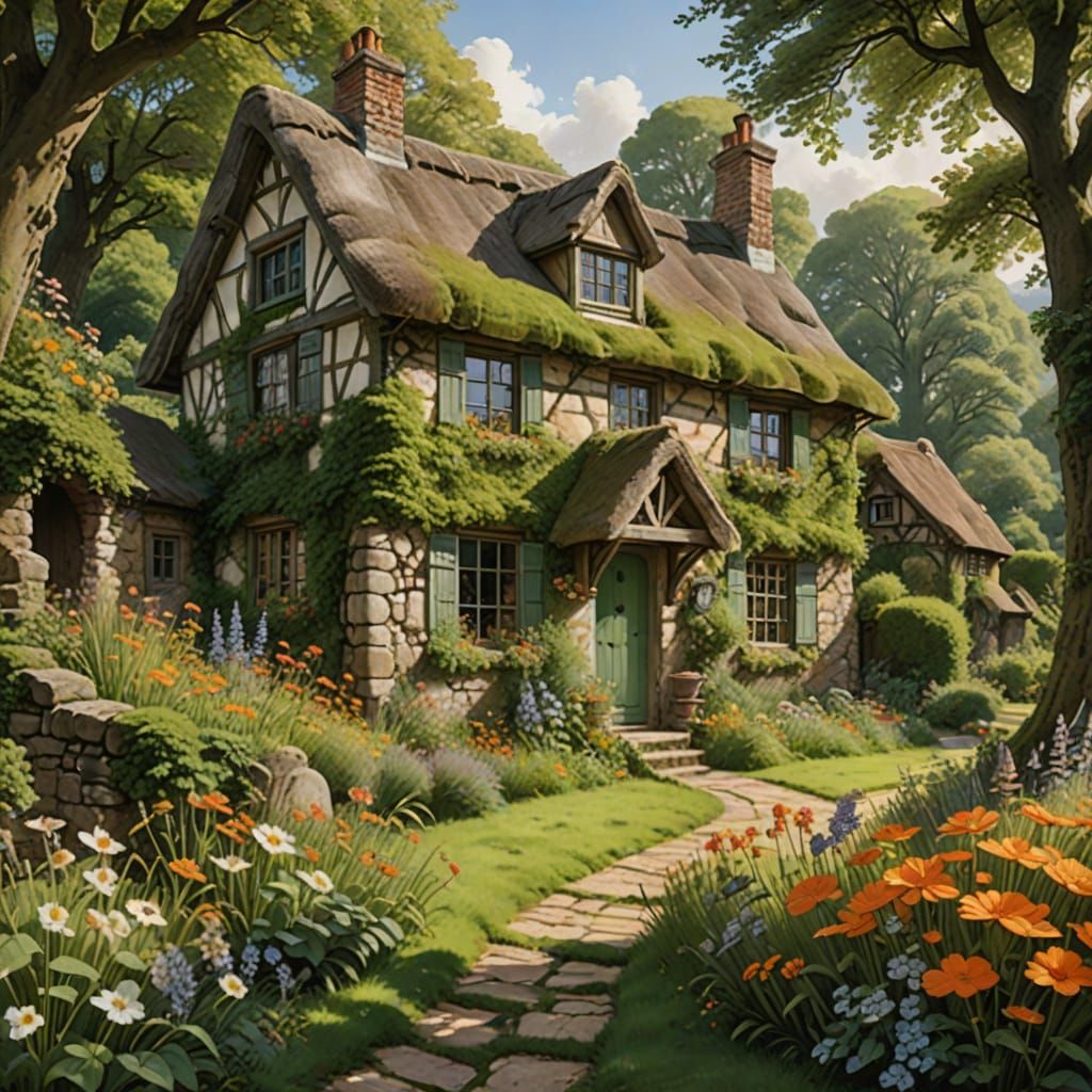 Rustic Country Estate in Whimsical Garden Setting