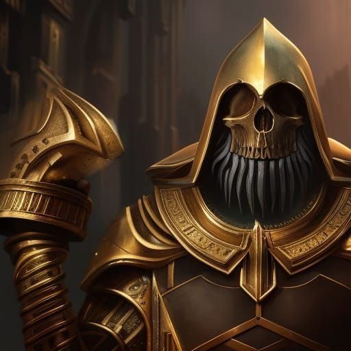 Knight with Skull Face: A Matte Painting