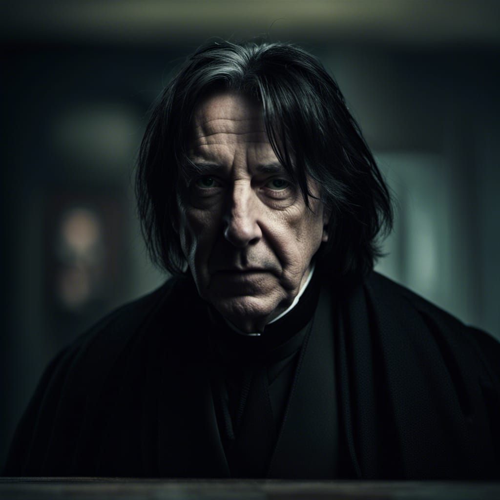 Alan Rickman as Snape: Detailed Photographic Portrait