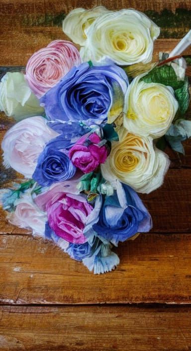 Watercolor style, rose bouquet