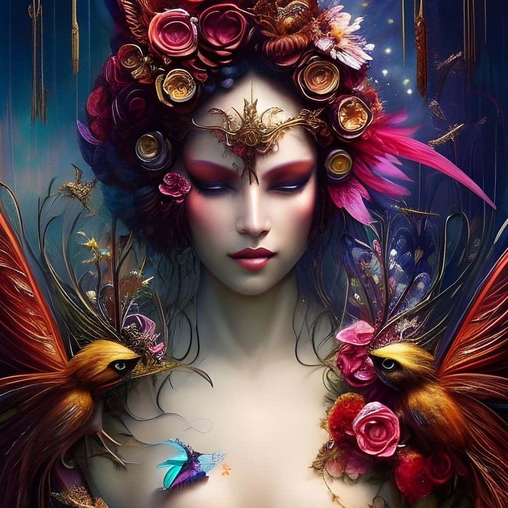 Cyberpunk Fairy with Dragonflies in Synthwave Cityscape