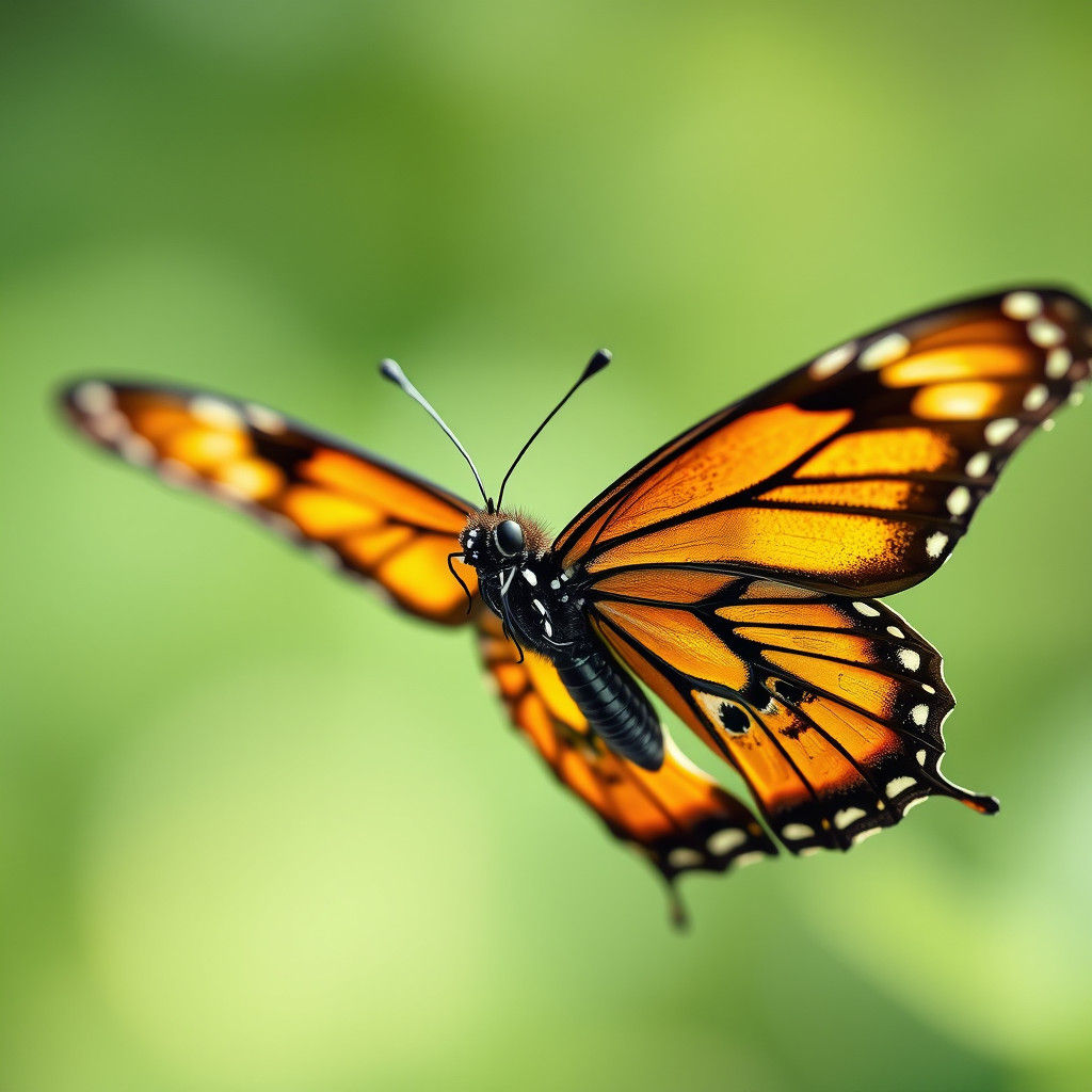 Butterfly in Flight: Ultra-Realistic Close-Up